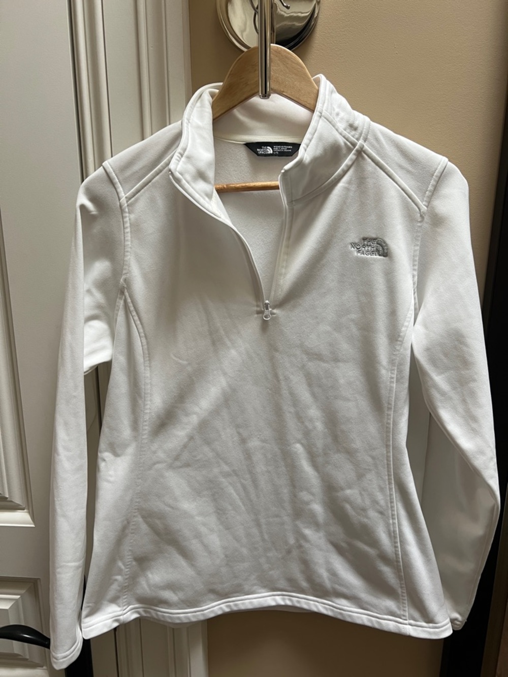 North Face White Women's Quarter-Zip Pullover Sweatshirt